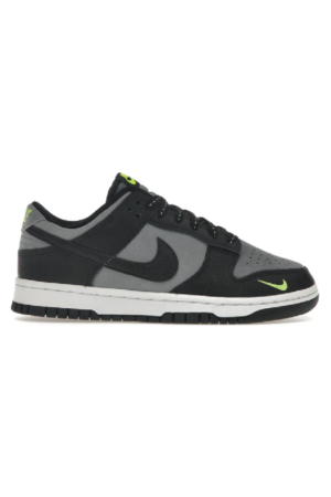 Nike Dunk Low Black Cool Grey Volt Mini Swoosh 1